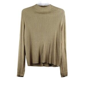 Stonebroke Gold Women's Ribbed Long Sleeve Sweater Pullover XL BIN045